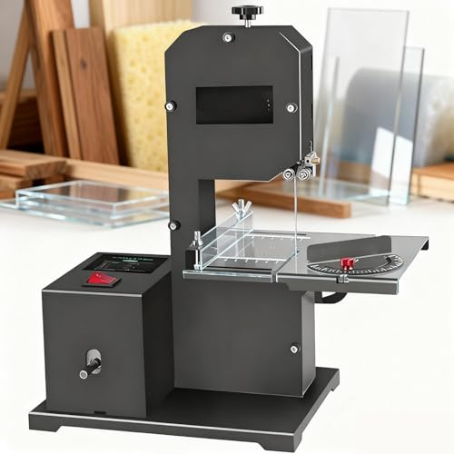 RETRIN Bandsäge Holzbandsäge Holzsäge Tischsäge Säge 800 Watt | max. Durchlasshöhe: 70 mm,Kurven- und Geradeschnitte | Neigbarer Metalltisch (0–45°) | Holzschneidemaschine