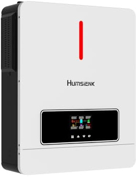 Humsienk 6200W Solar Hybrid Wechselrichter, 48V Reiner Sinus Wechselrichter mit 120 A MPPT-Solarladeregler und BMS-Schutzsystem für Haus, Wohnmobil und LKW