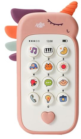 Baby Phone Toys for 1 Year Old Boys Girls Gifts, Musical Sounds Toys for Babies 12-18 Months, Interactive Baby Cell Phone Toy with Early Education & Music(Pink)