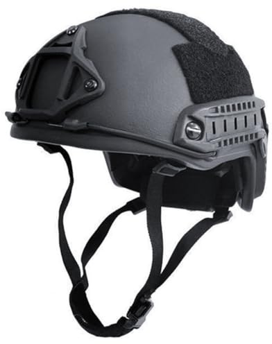 NIJ 3A Taktischer Helm, leichter PE-Jagdhelm für Erwachsene, verstellbare Federung 55–62 cm, 1,5 kg, mit Zubehörschienen (BK, L (56–60 cm)