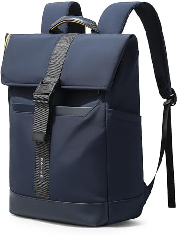 BG Roll Top Laptop Rucksack, wasserabweisend, leicht, 39,6 cm (15,6 Zoll), Tagesrucksack für Arbeit, Business, Uni und Reisen (Blau)