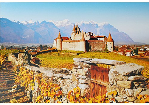 alles-meine.de GmbH Puzzle 1000 Teile - Schloß Aigle - Adlerburg/Schweiz - Foto - Kanton Waadt - Alpen/Gebirge/See Gebirge Berg Idylle Wald Natur Landschaft/Panoramapu..