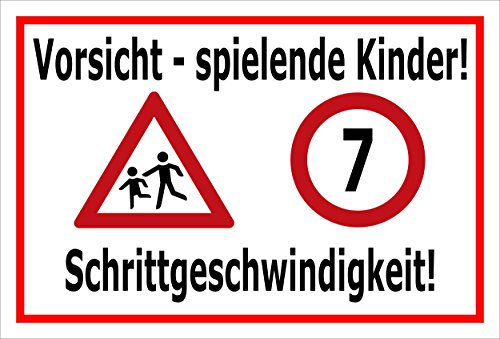Melis-Folienwerkstatt Schild - Schritt-Geschwindigkeit - 30x20cm | 3mm Aluverbund - S00040-017-B - 20 VAR.