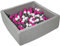 Velinda Bällebad Ballpool Kugelbad Bällchenbad Kinder-Pool mit 200 Bällen/90x90cm (Farbe der Bälle: weiß,pink,grau)