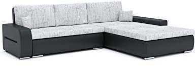 Sofini Wohnlandschaft Toronto 240/200 mit Schlaffunktion! Eckcouch mit Bettkästen! Best Wohnlandschaft! (Lawa 9+ Soft 11 Rechts)
