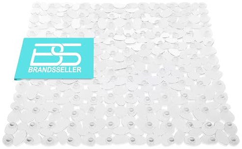 Brandsseller Duscheinlage 53x53 cm Duschmatte in Steinoptik Grau-Transparent