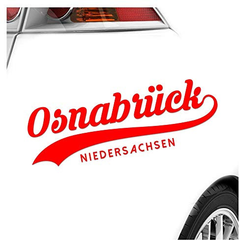 Kiwistar - Autoaufkleber - Osnabrück Niedersachsen - Rot - 24x8cm - Heckscheibe Auto Aufkleber wetterfest für Kfz LKW Mofa Truck - Sticker außen selbstklebend Tuning Zubehör für Fenster Fahrzeug