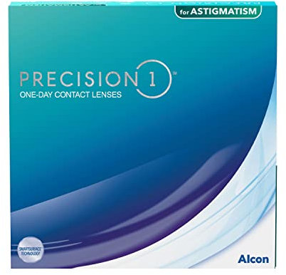 PRECISION1 Toric Tageslinsen weich | 90 Stück | BC 8.5 mm | DIA 14.5 mm | CYL 0.75 | ACHSE 10 | -04.00 Dioptrien