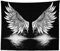 Schwarz Weiß Wandteppich Wandbehang, Ästhetische Trippy Boho Psychedelische Lustige Hippie-Wandteppich Angel Wings Art Decor für Schlafzimmer Wohnzimmer College Wohnheim (200×150 cm (80×60 inch))
