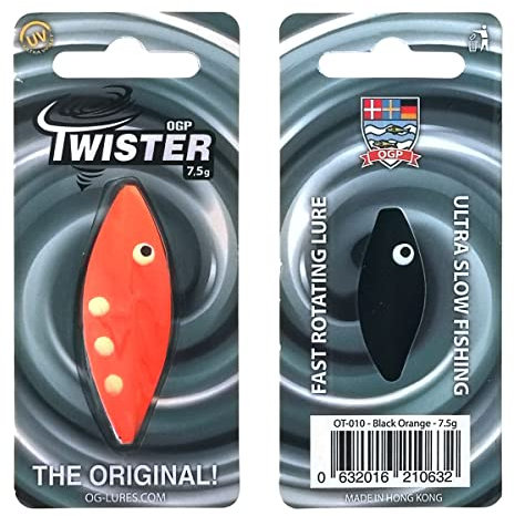 Twister OGP Durchlaufblinker in 7,5 gr. | Forellenblinker | Farbe: Black Orange