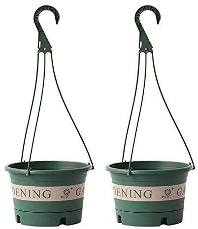 Jatour - Fioriere Sospese per Esterni, Fioriera Portafiori da Balcone, 2 Vasi da Fiori da 1,7 l, per Interni, Esterni, Vasi da Fiori in Plastica, Realizzato a Mano