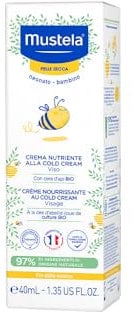 Mustela Crema Viso Nutriente CC, Cold Cream Naturale, Burro di Karité, Viso, Neonati e Tutta la Famiglia - Idratante Quotidiana, Specifica per Pelle Secca, 97% Ingredienti di Origine Naturale (40ml)
