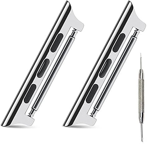 AISPORTS Apple Watch Adapter 42mm 44mm, Armband Verbindungslasche Edelstahl Metall Verschluss Mit Federsteg für SE/iWatch Serie 6/5/4/3/2/1