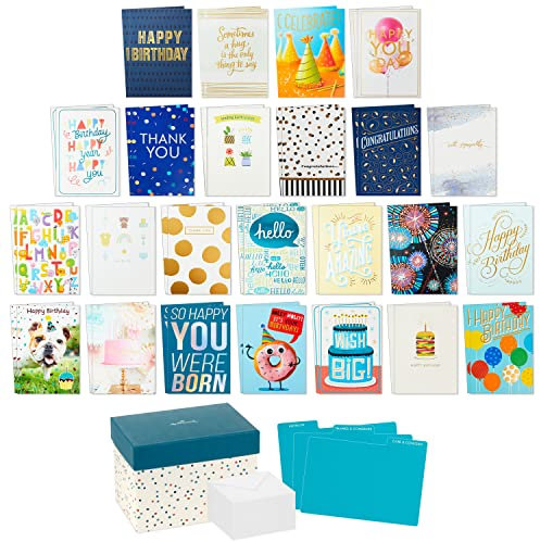 Hallmark Karten-Sortiment für alle Anlässe – 48 Karten und Umschläge mit Karten-Organizer-Box (gepunktet)