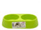 CABLEPELADO - Comedero plastico Doble Redondo para Mascotas - Bol Mascotas - Cuenco Agua - Bebedero - Plato Animales - plastico- Color Verde