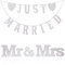 MR & MRS Holz Buchstaben Hochzeit, Banner JUST MARRIED Dekobuchstaben Girlande Dekoration Vintage für Hochzeit, Brautdusche, Foto Requisiten, Auto Deko (Weiß)