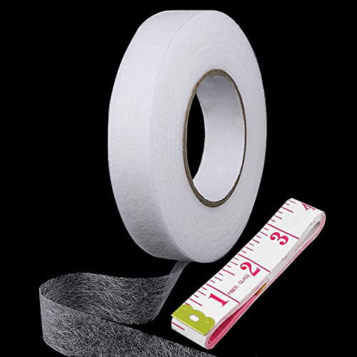 sukevitor 100 Meters Wonder Web Hemming Tape, 2cm Wide*100M Iron on Hem Tape Roll Adhesive Fabric Fusing Iron-on Tape for Jeans Curtain Trousers Garment Clothes,White