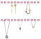 Baoswi Halskettenaufhänger aus Acryl, Wandmontage, Schmuck-Organizer zum Aufhängen mit 12 Haken in Diamantform, Schmuckaufhänger für Halskette, Geschenk für Mädchen, Frauen, 2 Stück (Rosa)