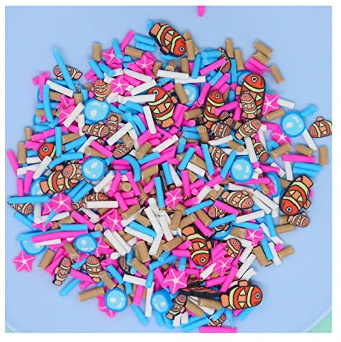 RT 50g Ocean Series Fish Starfish Polymer Clay Slices Sprinkles for Slime Shaker Cards Filler DIY Crafts Plastic Klei Mud Particles Y425 (Color : Mixed1)