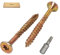SKIR'CO Lot de 400 vis à bois universelles en acier zingué Tête fraisée Torx Type 17 Vis à panneaux d'aggloméré 4,0 x 40 mm Jaune