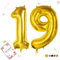 Smlpuame 102cm Folienballon Zahlen Luftballon 0-9 Geburtstag Golden Große 19 Ballons für Geburtstagsfeier Feierdekorationen, Heliumfolien Zahlenballons für Hochzeitstag