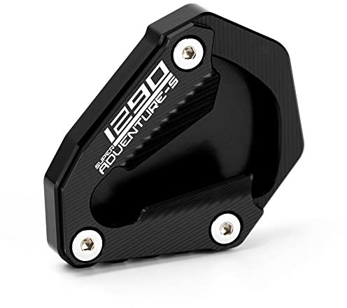 Modeer Kompatibel mit 1290 Super Adventure S 2021-2024 Motorrad CNC-Stütze Verlängerungsplatte Seitenständer Pad 1290 ADV 1290adv 1290S Zubehör (Schwarz)