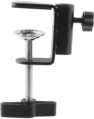 LifCratms Morsetto a C, accessorio di montaggio in metallo nero, morsetto da tavolo per lampada da scrivania, monitor, microfono, braccio (foro diametro 12 mm)