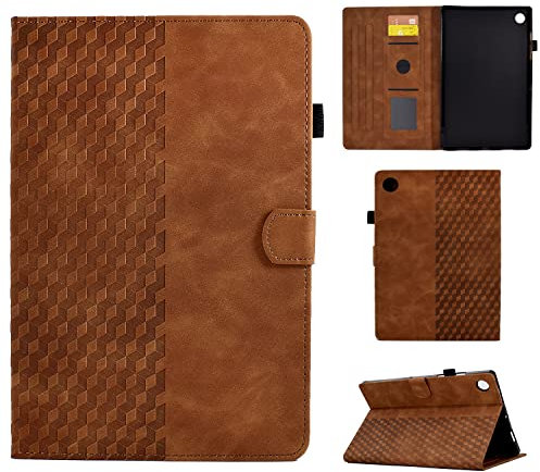 CASAFUNY Hülle für Samsung Galaxy Tab A8 10,5 (SM-X200/SM-X205/SM-X207), PU Leder Tablette Schützhülle Multi-Winkel Ständer Cover Case mit Auto Schlaf/Wach für Samsung Galaxy Tab A8 2022/2021, Braun