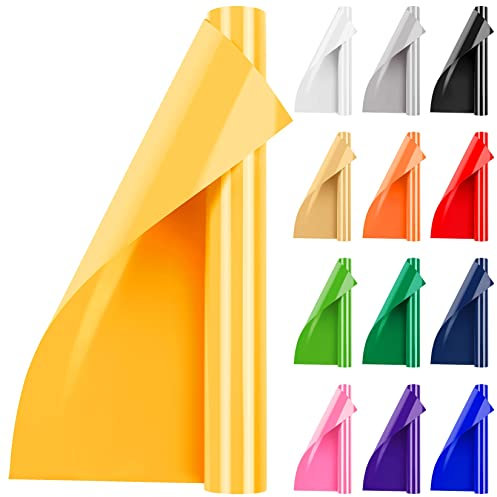 Artcut Iron On Vinyl, 12 x 3ft Heat Transfer Vinyl for Fabric, Shirts, Clothing, Bag, Shoes(Yellow)