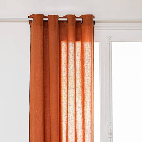 Atmosphera - Vorhang Linah Leinen - Terracotta-rosa - 130x260 cm - Terrakotta rosa