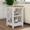 Galano Nova Side Table with Shelf – Modern Distressed Oak Finish – Bookshelf Cabinet for Hallway, Entryway, Foyer, Living Room, Bedroom – Space Saving (White/Oak)