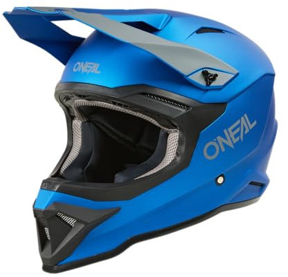 O'NEAL | Motocross-Helm | MX Enduro Motorrad | ABS-Schale, Lüftungsöffnungen für optimale Belüftung und Kühlung | 1SRS Helmet SOLID V.24 | Erwachsene | Blau | Größe XS