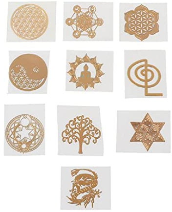 10 stücke Heilige Geometrische Energie Orgonit Aufkleber Blume Leben Baum Pyramide Muster für DIY Material Epoxidharz Kunst Kristall Epoxy Silikon Form