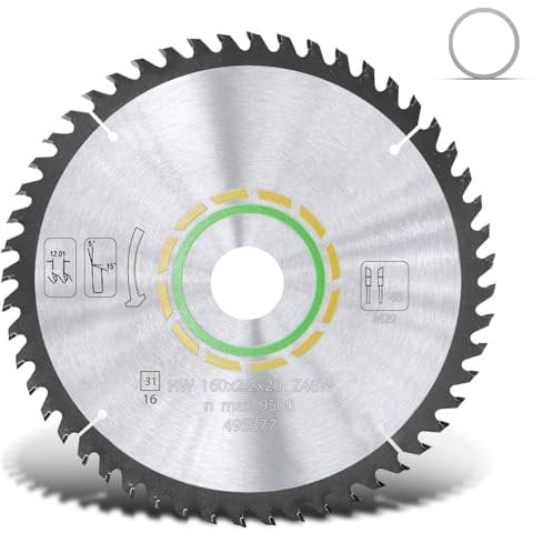 OEM home 48 Tooth Upgraded 495377 491952 Track Saw Blade Compatible with Festool Ts 55 Blade Plunge Cut Saw, Compatible with Festool Track Saw Blade,160x2.2x20mm,Sawtooth Upgrade