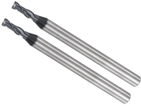 CoCud Fresa Punta Quadrata Taglio 2,5mm x 8mm 4mm 2Pz | Attacco Carburo P05 Rivestito Altin, 2 Flauti Fresatrici Cnc, Applicazioni per Fresare Acciaio Inossidabile Acciaio Temprato
