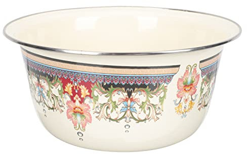 Cuenco esmaltado Cuencos for mezclar Esmalte - Cuenco for palomitas de maíz for la noche de película familiar - Cuencos for servir de estilo vintage de 9.4 pulgadas Cuencos for acampar for palomitas d