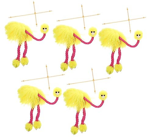 TOYANDONA 5pcs String Stuffed Animals Plush Toys Flamingo Puppet Ornaments for Kids Flamingo Plush Toy Hanging Flamingo Ornament Diy Ornament Soft Toy Stuffed Toy Hawaii Ostrich Wooden Child