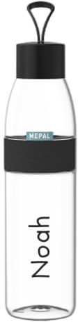 Mepal Trinkflasche Ellipse - Personalisierte Wasserflasche mit Namen - Flasche für Uni, Arbeit, Fitness, Outdoor, Job - Stoßfest, Auslaufsicher - BPA-frei & Spülmaschinenfest - 700 ml - Nordic black