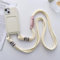 FIFTHAVE Handykette Handyhülle iPhone 15 pro Necklace Hülle mit Band Schutzhülle mit Kartenfach iPhone 15 pro Kordel zum Umhängen Weich TPU Silikon Bumper Case Schnur Cover 6.1'' Weiß