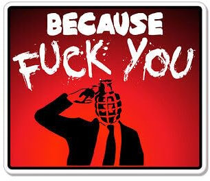 WildeBabsKLBT Because You Banksy car K1147 Hochwertiger Premium Autoaufkleber Sticker Aufkleber selbstklebende Folie 12 cm