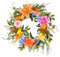 Beinhome Frühlings- und Sommerkranz 61 cm für Haustür, künstliche Türkränze verziert mit 11 Blumen, einschließlich Rosenlilie, Dahlien, Pfingstrosen und Blättern, für Haustür, Heimdekoration