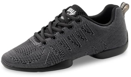 Anna Kern Baskets de danse 150 Bold pour femme - Textile noir/gris - Largeur normale - Talon de 1 cm - Semelle en polyuréthane divisée