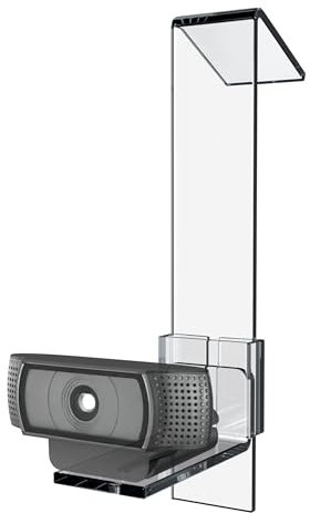 PlexiCam Pro V2 - Center Screen Webcam Mount | Position Any Webcam Anywhere on Any Device from Laptops to 32 Inch Screens | Tripod Gooseneck Teleprompter Alternative for Eye Contact with Audience