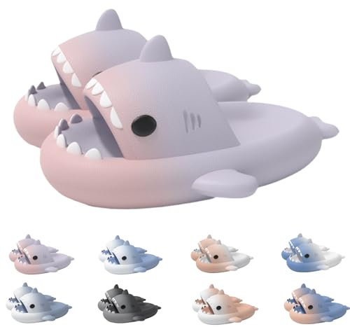 Generisch Ciabatte Squalo Per Bambini Antiscivolo Nuvole Pantofole Con Punta Aperta Scarpe Da Spiaggia Eva Con Leggero, Rosa/lilla., 26/27 EU