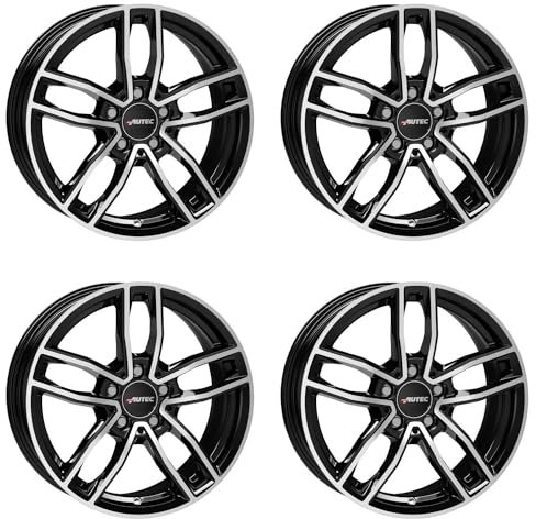 4x AUTEC Felgen Alufelgen MERCADOR 7.5x17 ET42 5x112 Schwarz poliert kompatibel mit Mercedes-Benz C GLB B CLA A SLC GLA E SLK