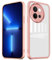 YUXING Funda para Vivo V40 Lite 5G Carcasa Transparente con Película Protectora de Lente Ultra Delgado Antichoque Bumper Slim Case - Rosa