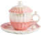 Jarsense Ceramic Coffee Mug, Cute Shell Mug Cup Saucer Set, 260ML Breakfast Oatmeal Mug Creative Tea Cup Mug(Pink)