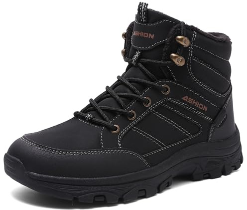 Littleplum Wanderschuhe Herren Trekkingschuhe Leicht Outdoorschuhe Wanderstiefel Herren Stiefel Winterstiefel, CX-Schwarz, 40 EU
