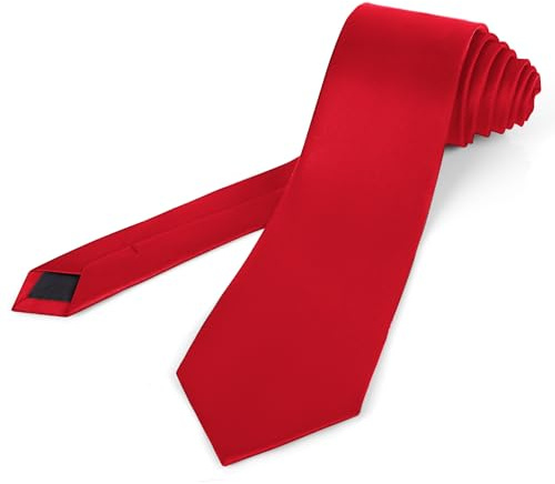 Puistr XL Herren-Krawatte, extra lang, einfarbig, 8,5 cm, große und hohe Krawatte für Herren, inklusive Geschenkbox