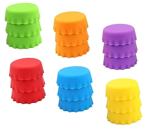 LALADEFIEE 18stücke Teiliges Silikon Flaschenverschluss Bunte Luftdichte Bierflaschen Verschlussstöpsel Kindersicher Farbige Lernspielzeuge Für Glasflaschen Und Flaschenhälse